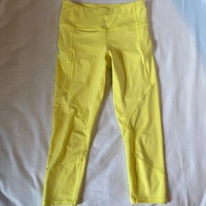 Athleta Bright Yellow Cropped Leggings XS